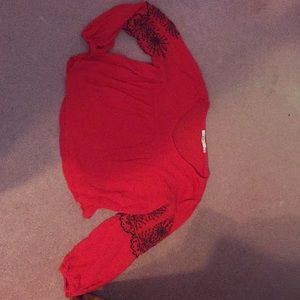 Red Embroidered Blouse